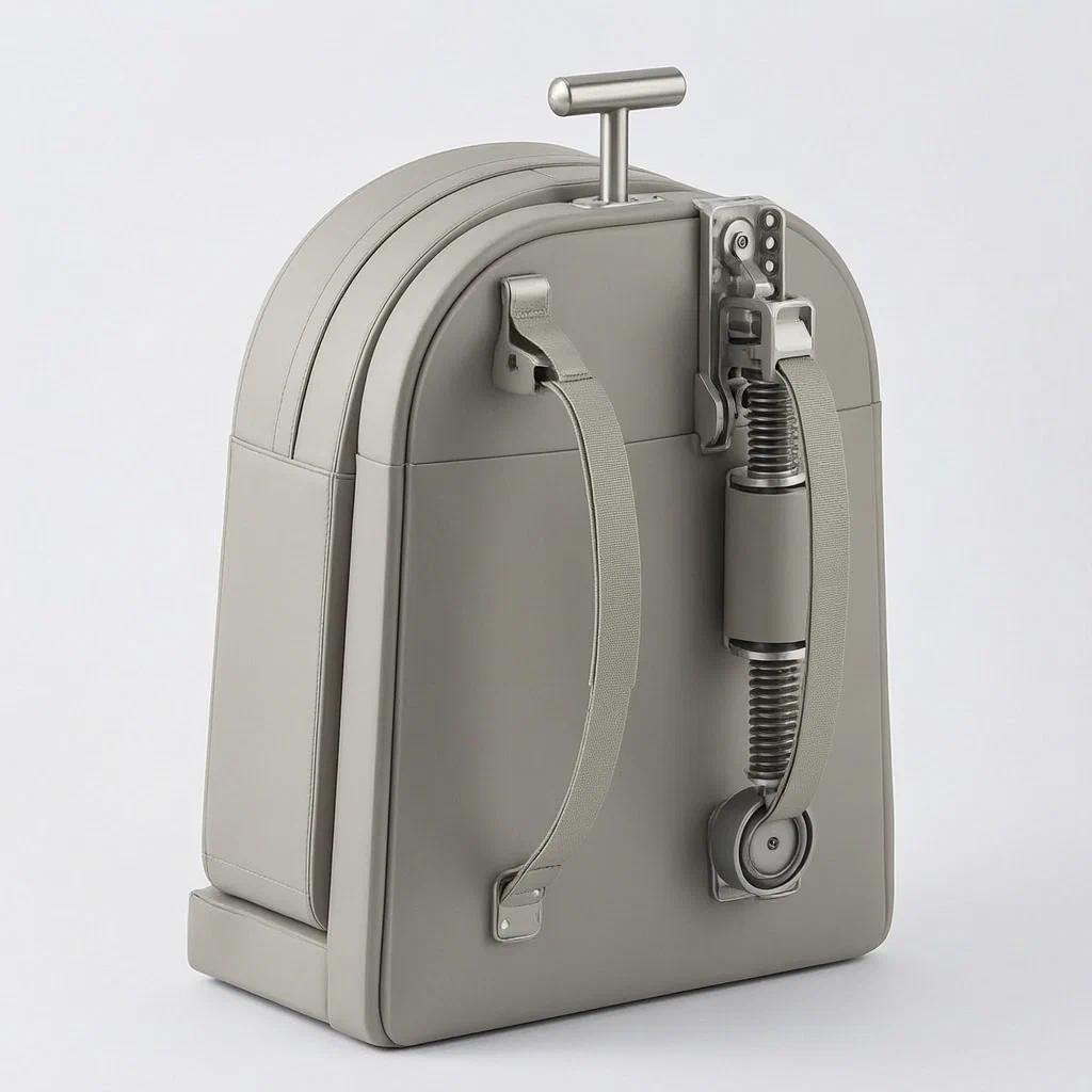 Multifunctional Draw-Bar Backpack with Retractable Shoulder Straps - product render