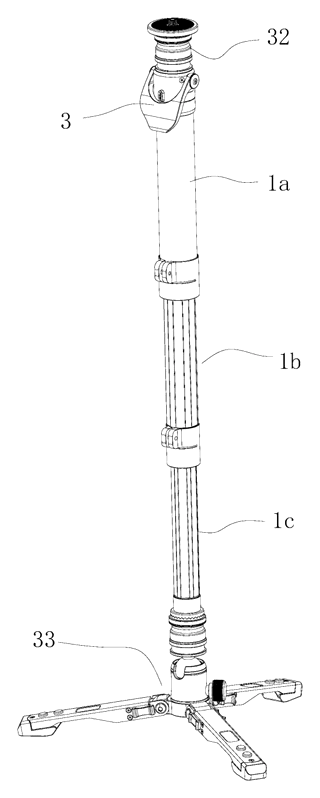 Extendable Support Leg and Monopod with Single-Knob Locking - Patent Fig. 11