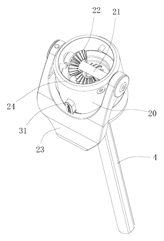 Extendable Support Leg and Monopod with Single-Knob Locking - Patent Fig. 3