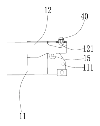 Hinge Device for Folding Containers with Integrated Twistlock Hole - Patent Fig. 6