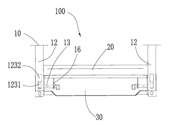 Hinge Device for Folding Containers with Integrated Twistlock Hole - Patent Fig. 7