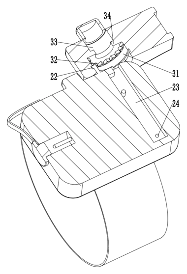 Wrist-Worn Flashlight with Click-Lock Angle Adjustment - Patent Fig. 7