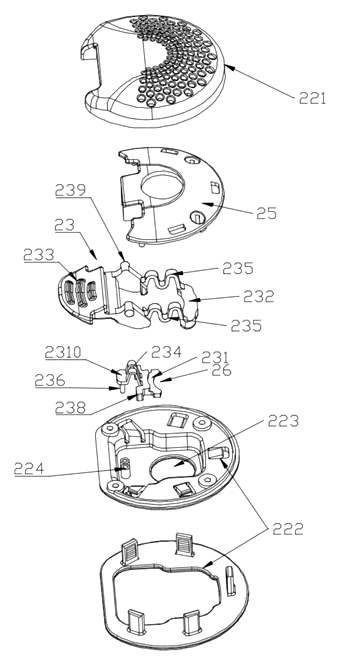 Toggle-Unlock Buckle with Combined Opening Motion - Patent Fig. 13