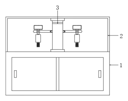 Dynamic Display Stand for Indoor Furnishing with Motor-Driven Moving Plates - Patent drawing - assembled display stand
