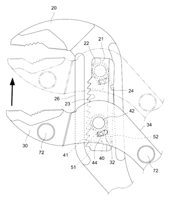 Ratchet Water Pipe Wrench with Two-Stage Jaw Adjustment - Patent Fig. 12