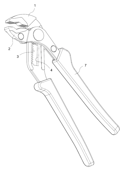 Ratchet Water Pipe Wrench with Two-Stage Jaw Adjustment - Patent Fig. 1