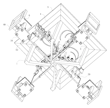 Motorized Combined Folding Table and Chair for Smart Home - Patent drawing - assembled state