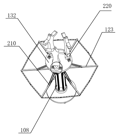 Motorized Folding Clothing Display Stand with Dummy Mechanism - Patent drawing - base and drive components