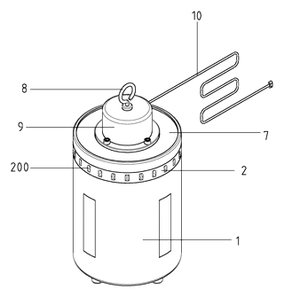Electric Garden Insect Trap with Attractant Dispenser and Auto-Cleaning Cylinder - Patent Fig. 1