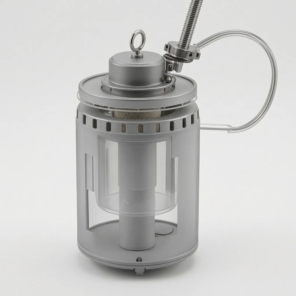 Electric Garden Insect Trap with Attractant Dispenser and Auto-Cleaning Cylinder - product render