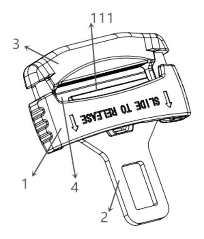 Automobile Safety Belt Lock Tongue with Self-Locking Slider - Patent drawing - assembled lock tongue