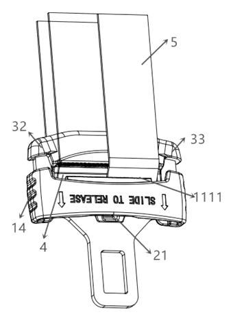 Automobile Safety Belt Lock Tongue with Self-Locking Slider - Patent Fig. 3