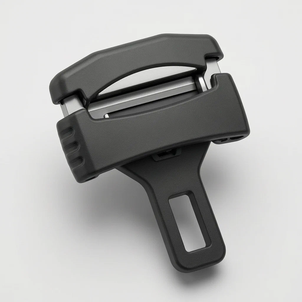 Automobile Safety Belt Lock Tongue with Self-Locking Slider - product render