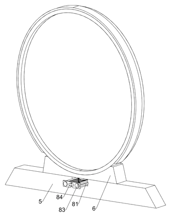 Dressing Table with Rotary Light Compensating Mirror - Patent drawing - rotation mechanism