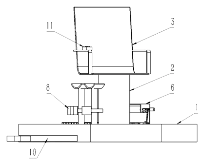 Automatic Shoe Cleaning Station with Rotating Platform and Four-Step Cycle - Patent Fig. 1