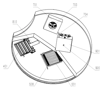 Automatic Shoe Cleaning Station with Rotating Platform and Four-Step Cycle - Patent Fig. 4