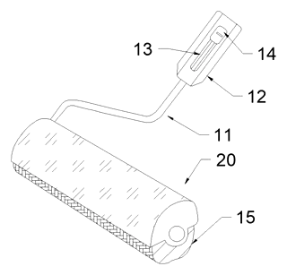 Adjustable Radian Hair Removal Roller Brush with Pneumatic Surface Adaptation - Patent Fig. 1