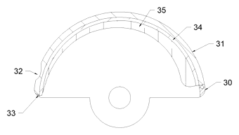 Adjustable Radian Hair Removal Roller Brush with Pneumatic Surface Adaptation - Patent drawing - handle mechanism