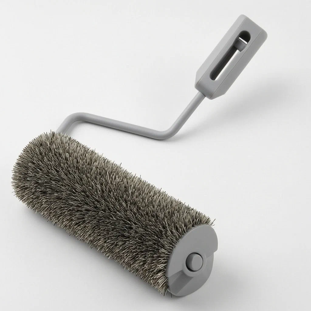 Adjustable Radian Hair Removal Roller Brush with Pneumatic Surface Adaptation - product render
