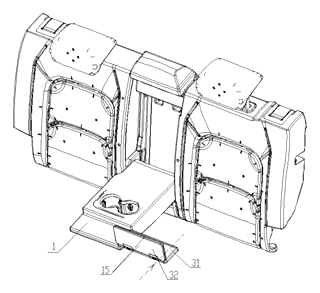 Foldable Car Seat Table with Adjustable Rotating Mechanism - Patent Fig. 3