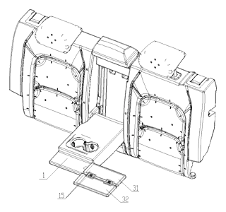 Foldable Car Seat Table with Adjustable Rotating Mechanism - Patent Fig. 4