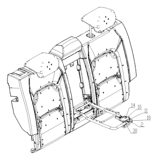 Foldable Car Seat Table with Adjustable Rotating Mechanism - Patent Fig. 5