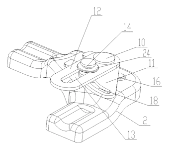Foldable Car Seat Table with Adjustable Rotating Mechanism - Patent drawing - mechanism detail