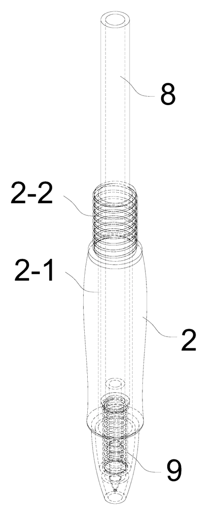Push-Type Ballpoint Pen with a Pressing Pen Clip Mechanism - Patent drawing - internal mechanism