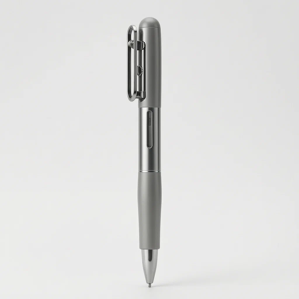 Push-Type Ballpoint Pen with a Pressing Pen Clip Mechanism - product render