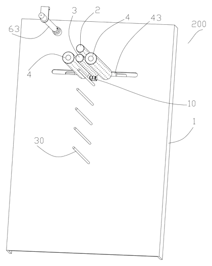 Mirror Cabinet with Integrated Towel Drying Mechanism - Patent drawing - exploded view of rollers