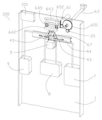 Mirror Cabinet with Integrated Towel Drying Mechanism - Patent drawing - drive mechanism detail