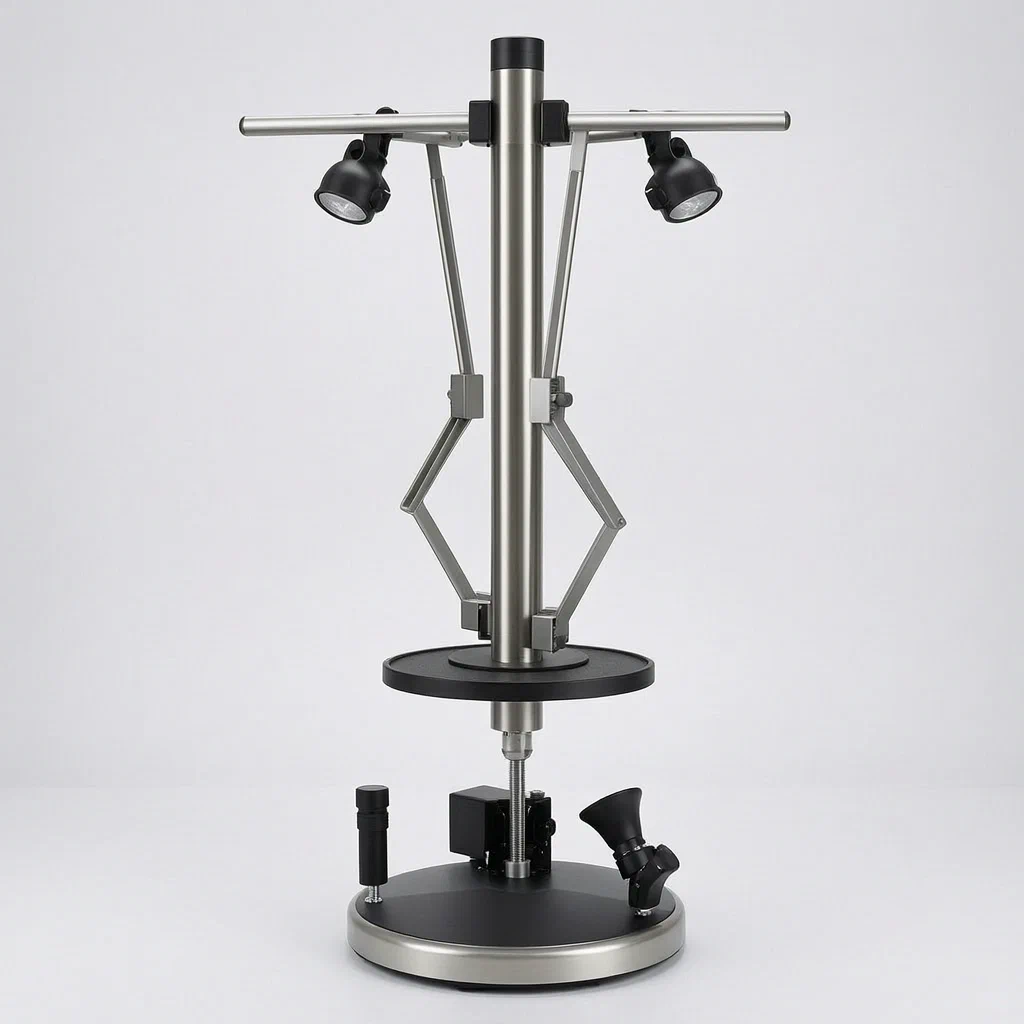 Motorized Rotating Shoe and Clothing Display Stand with Quick-Release Assembly - product render