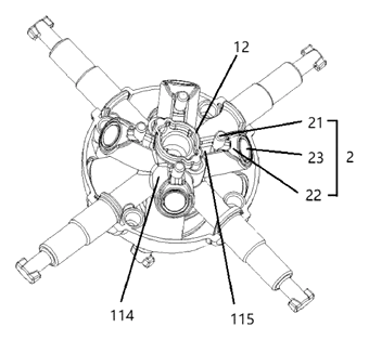 Adjustable Magnetic Center Assembly for a Puzzle Cube - Patent drawing - driving disc and arc grooves