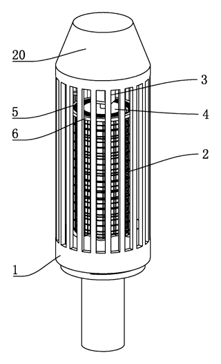 Garden Lamp with Automatic Mosquito Net Cleaning - Patent Fig. 1