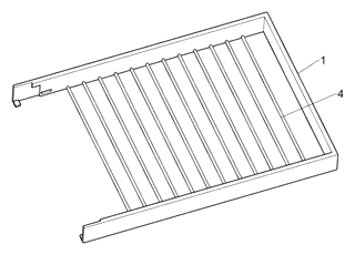 Automobile Luggage Rack with Spring-Brake Crossbars and Folding Rear Gate - Patent Fig. 6