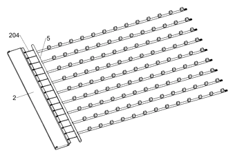 Automobile Luggage Rack with Spring-Brake Crossbars and Folding Rear Gate - Patent Fig. 8