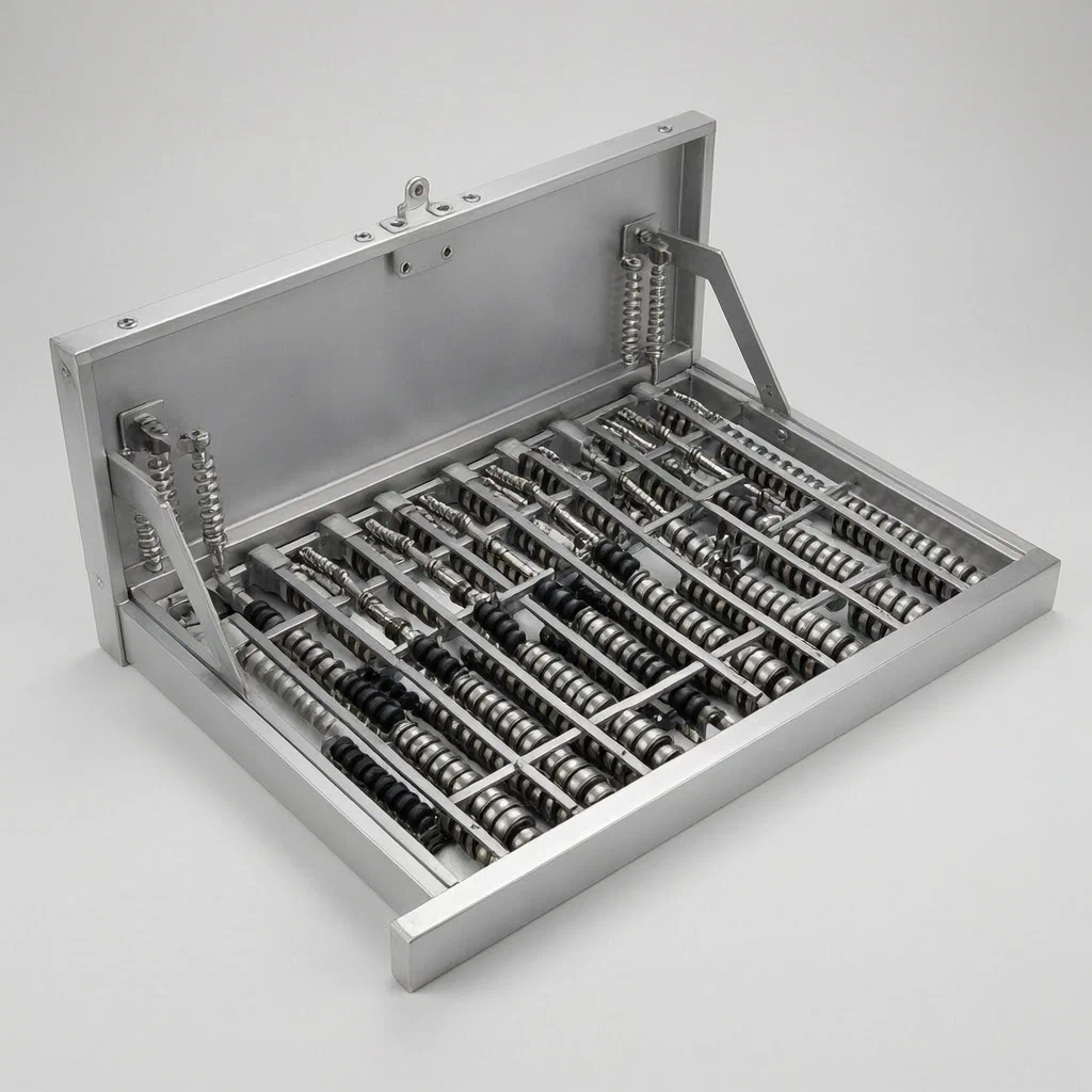 Automobile Luggage Rack with Spring-Brake Crossbars and Folding Rear Gate - product render