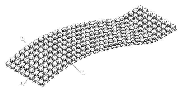 Lightweight LED Curtain Screen with Puncture-Contact Lamp Modules - patent drawing