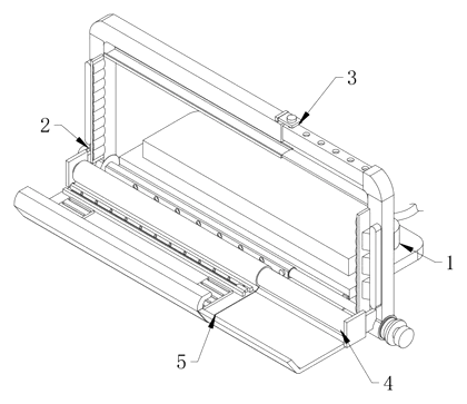 Foldable Game Console Stand with Adjustable Back Support - Patent drawing - foldable game console stand overall view
