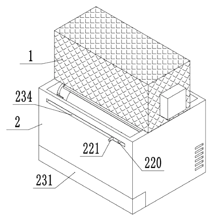 Automatic Cleaning Rodent Rearing Cage with Carousel Tray System - Patent drawing - drive box mechanism