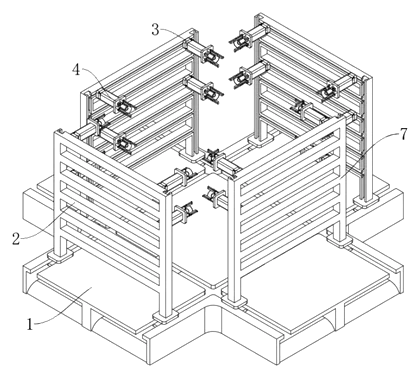 Adjustable Suction-Cup Jig for Furniture Cabinet Assembly - Patent drawing - overall view of the jig