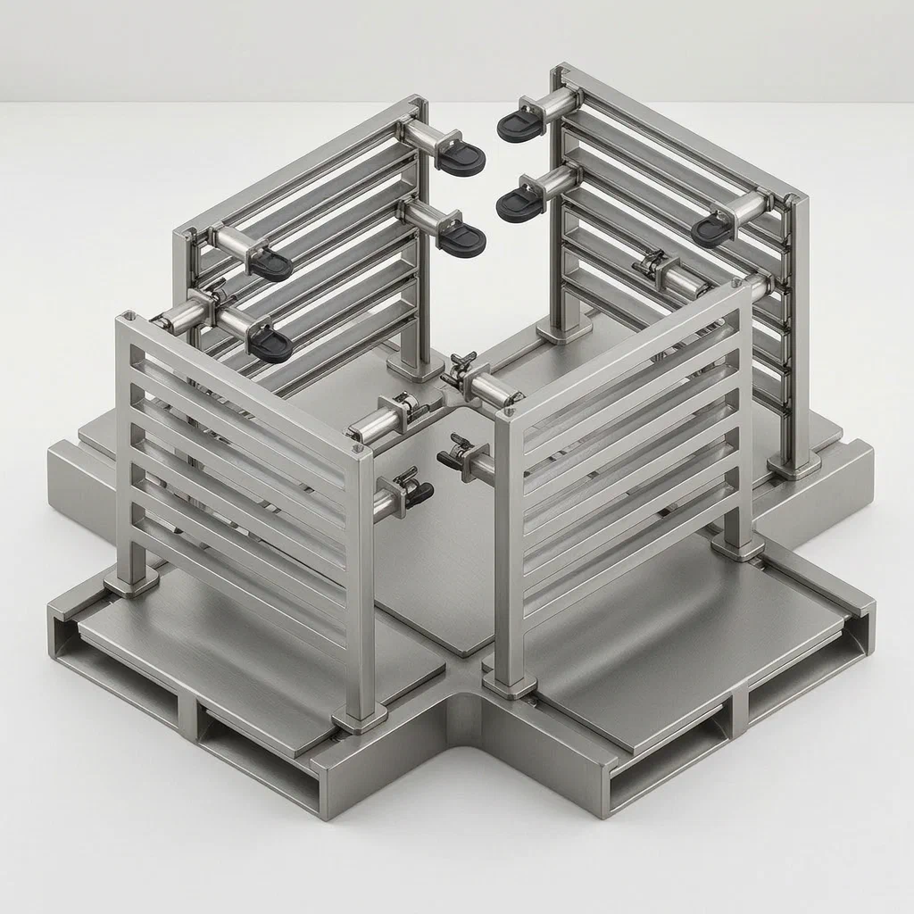 Adjustable Suction-Cup Jig for Furniture Cabinet Assembly - product render