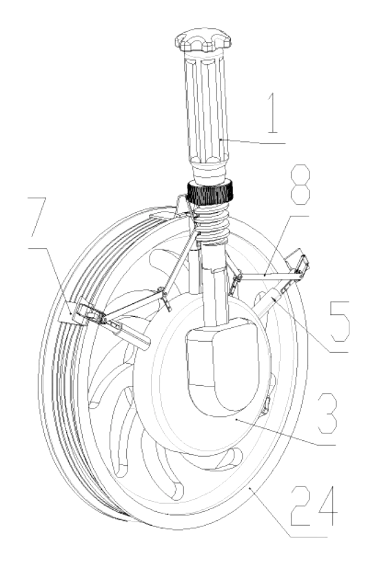 Automobile Transmission Belt Dismounting Device with Prying Mechanism - patent drawing