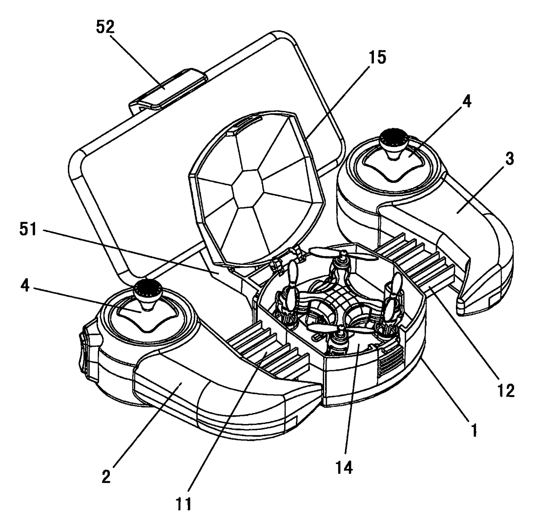 Stretch-to-Fit Toy Remote with Drone Storage - patent drawing