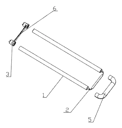 U-Shaped LED Fluorescent Lamp with a Soft Substrate and Rear Support Frame - Patent drawing - exploded view of support frame