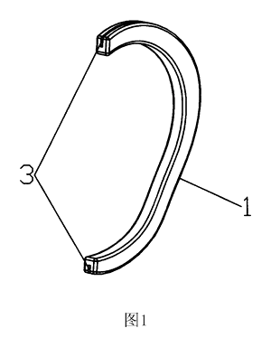 Ear-Shaped Mask Strap Guard with Tension Adjuster - Patent drawing - front of the ear guard
