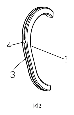 Ear-Shaped Mask Strap Guard with Tension Adjuster - Patent drawing - back of the ear guard