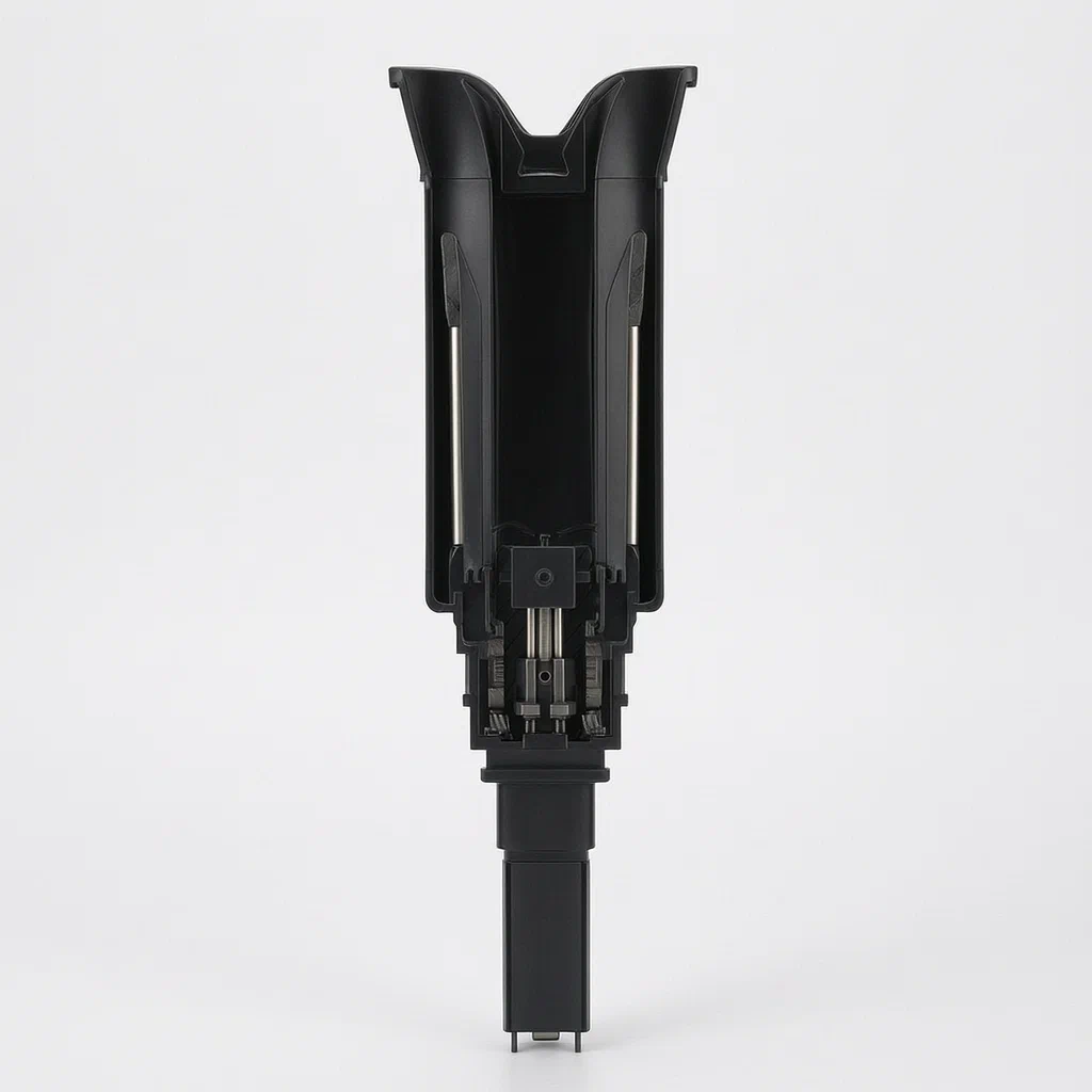 Automatic Hair Curler with Sloped Guide Slot and Rotating Toggle Piece - product render