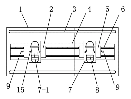 Foldable Leg Stretching Device for Split Exercises - Patent drawing - base and chute details