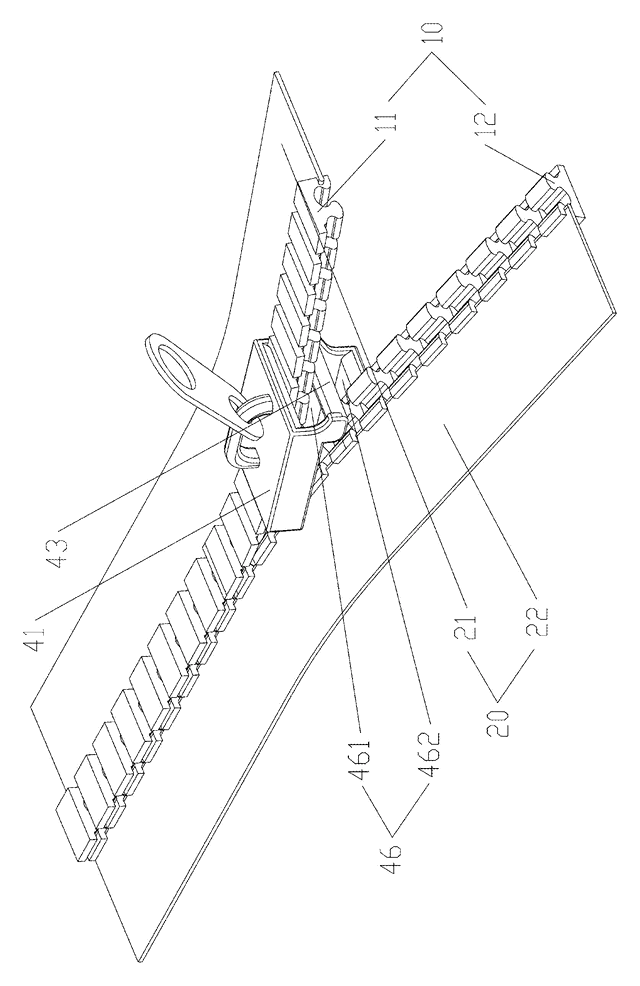 Stacked Zipper with Teeth That Mesh Top-to-Bottom - patent drawing